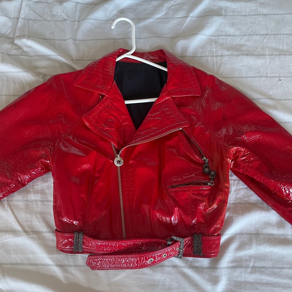 Gianni Versace red alligator skin from 1980s
